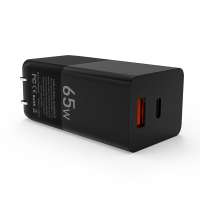 New Material GaN PD charger 65w multi Cell Phone adaptor Super Fast Charging 2 port  Pd Type C+qc 3.0