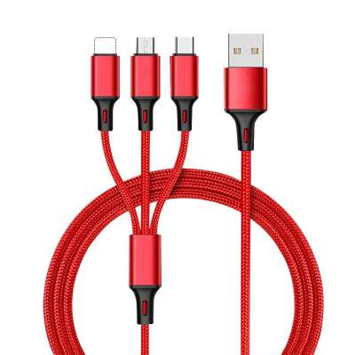 3 in 1 Mobile Phone Data Line Charging Cable Power Us Plug Portable Usb Data Line High Speed Mobile